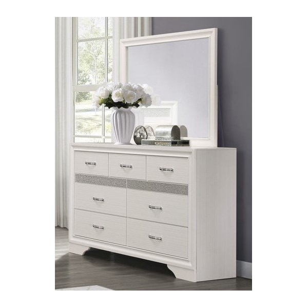 Homelegance Luster Bedroom Dresser, White - 1505W-5