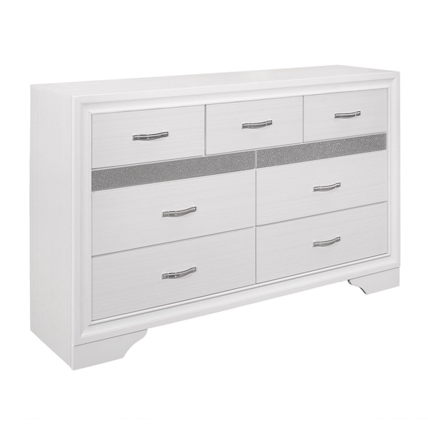 Homelegance Luster Bedroom Dresser, White - 1505W-5