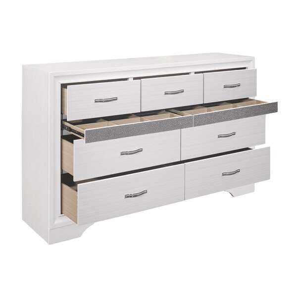 Homelegance Luster Bedroom Dresser, White - 1505W-5