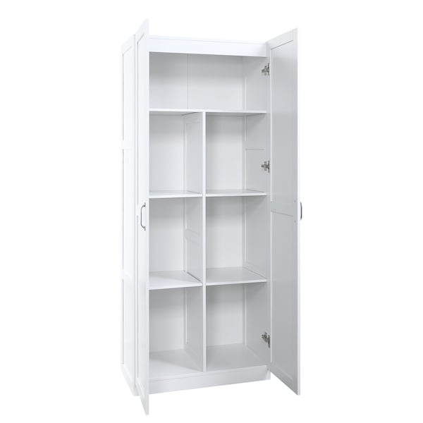 Manhattan Comfort Hopkins Storage Closet 2.0 in White - 2GLF-WH