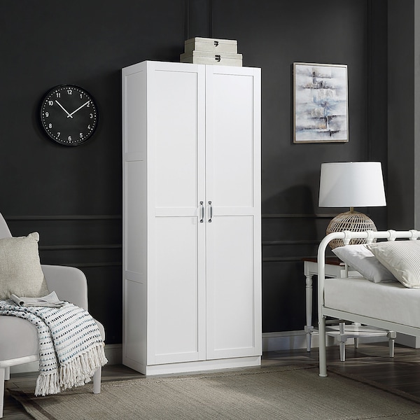 Manhattan Comfort Hopkins Storage Closet 2.0 in White - 2GLF-WH