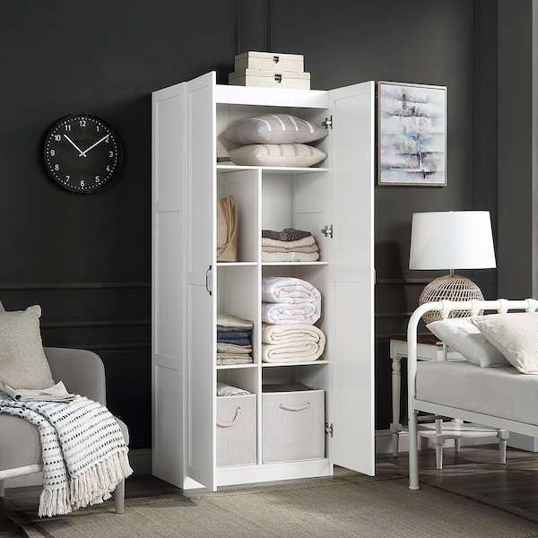Manhattan Comfort Hopkins Storage Closet 2.0 in White - 2GLF-WH