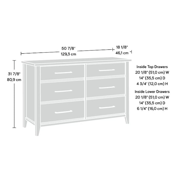 Sauder Summit Station Dresser Lao , Safety tested for stability to help reduce tip-over accidents - 425109