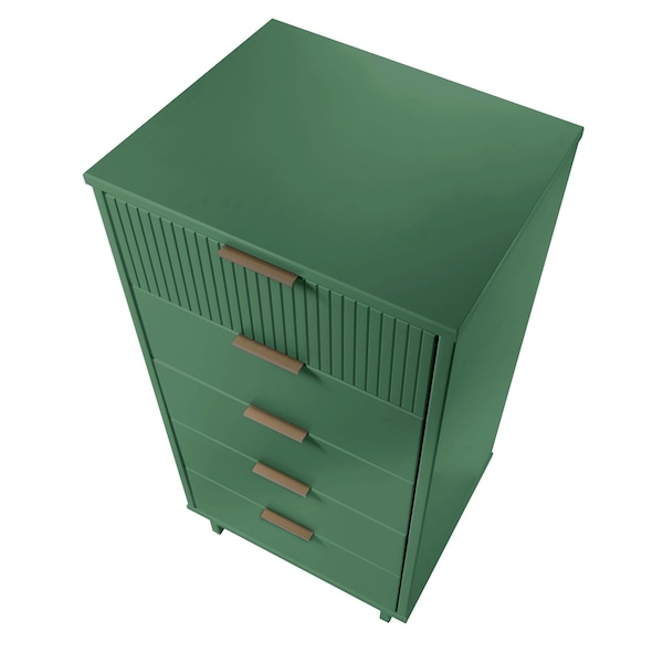 Manhattan Comfort Granville Tall 23.62 Narrow Dresser in Sage Green - DR-5003