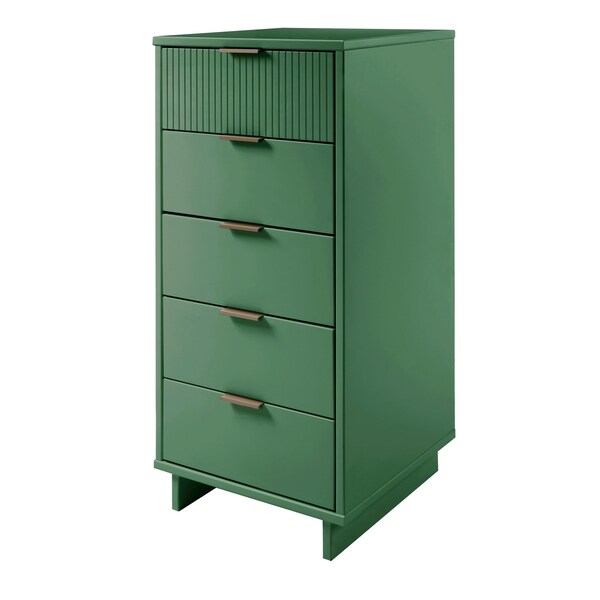 Manhattan Comfort Granville Tall 23.62 Narrow Dresser in Sage Green - DR-5003