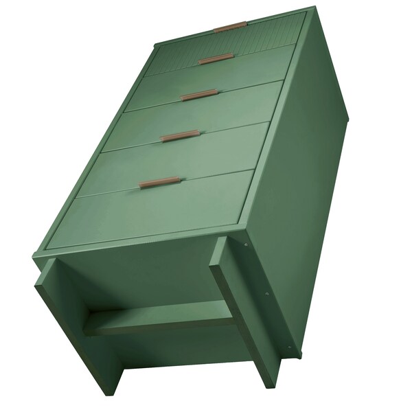 Manhattan Comfort Granville Tall 23.62 Narrow Dresser in Sage Green - DR-5003