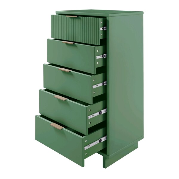 Manhattan Comfort Granville Tall 23.62 Narrow Dresser in Sage Green - DR-5003