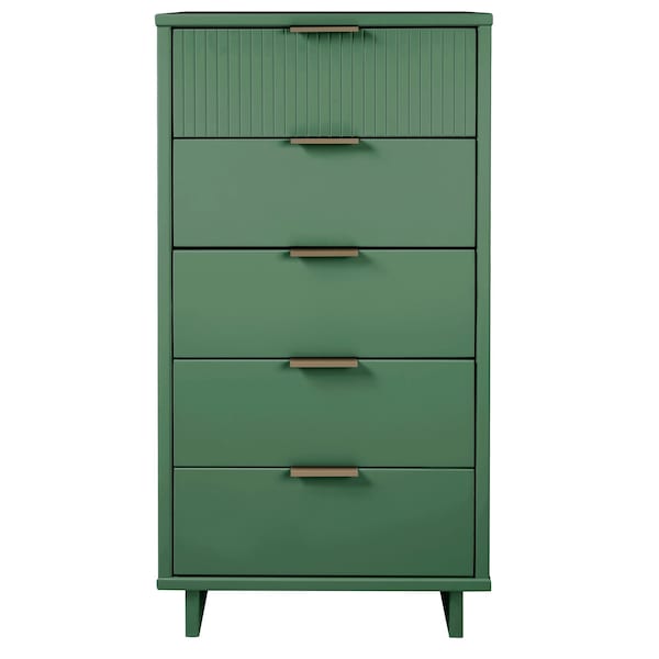 Manhattan Comfort Granville Tall 23.62 Narrow Dresser in Sage Green - DR-5003