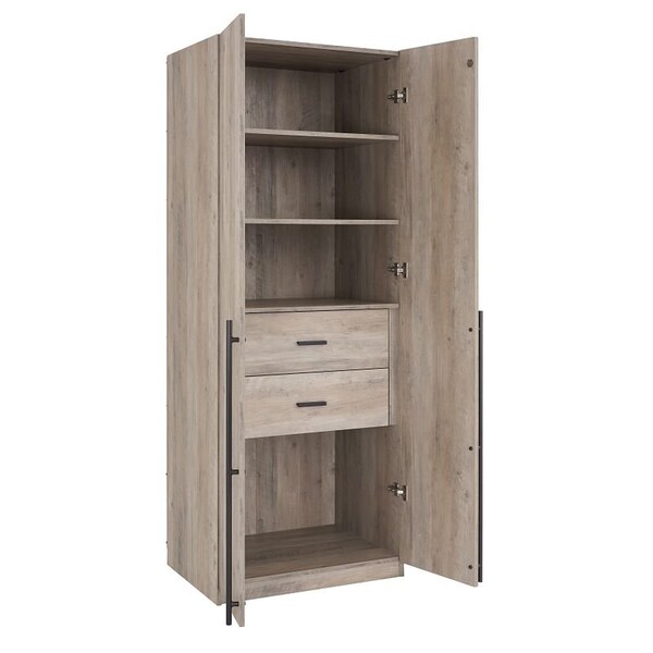 Manhattan Comfort Lee Module Wardrobe 1.0 & 3.0 Closet in Rustic Grey, 2PK - 2-WC0013-GY