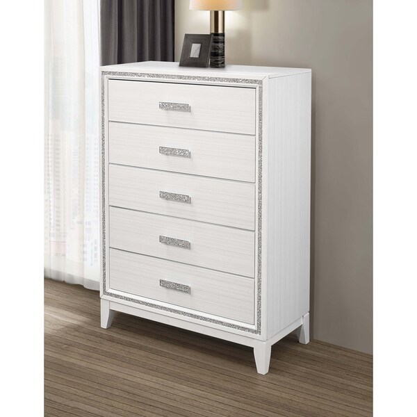 Global Furniture Usa Transitional Glam  Lily White Chest - 1257