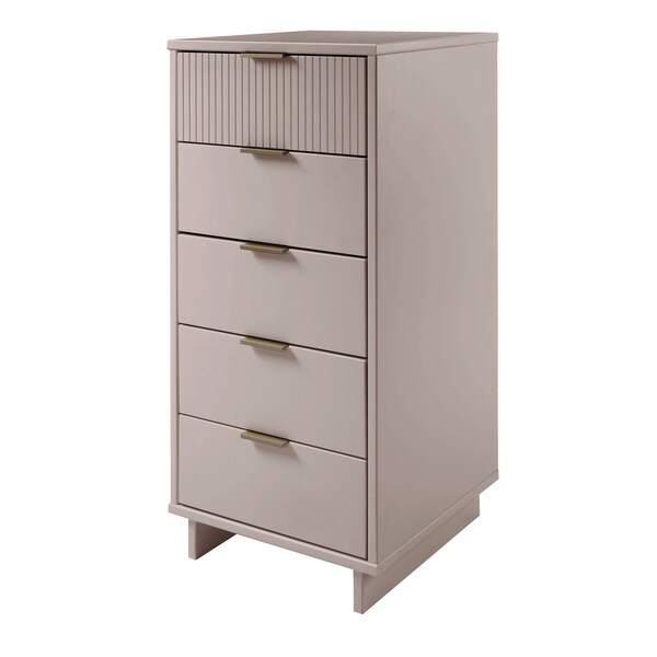 Manhattan Comfort Granville Tall 23.62 Narrow Dresser in Light Grey - DR-5006
