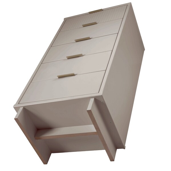Manhattan Comfort Granville Tall 23.62 Narrow Dresser in Light Grey - DR-5006