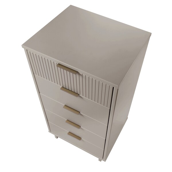 Manhattan Comfort Granville Tall 23.62 Narrow Dresser in Light Grey - DR-5006