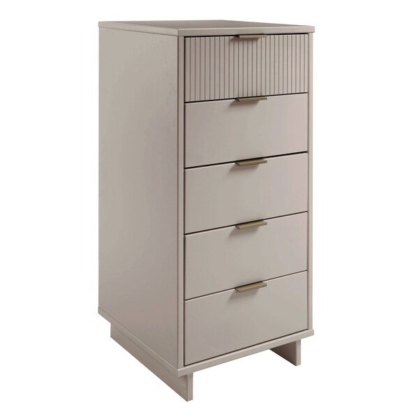 Manhattan Comfort Granville Tall 23.62 Narrow Dresser in Light Grey - DR-5006