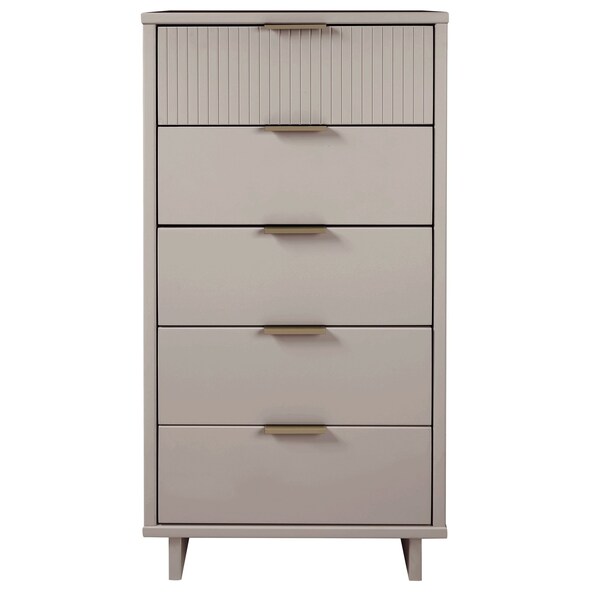 Manhattan Comfort Granville Tall 23.62 Narrow Dresser in Light Grey - DR-5006