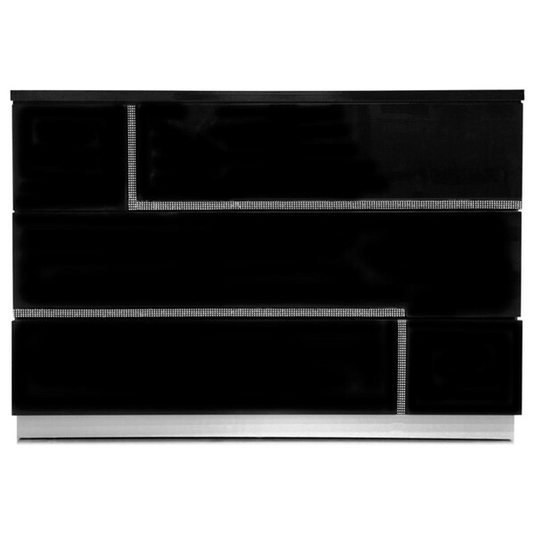 Best Master Furniture Bardelona Dresser Bardelona 3 Drawer Dresser, Black - BARCELONA DRESSER