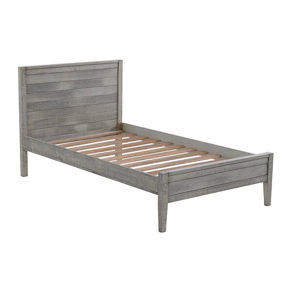 Alaterre Furniture Windsor4-Piece Bedroom Set with Panel Twin Bed, 2 Nightstands, and 5-Drawer Chest, Gray - ANWI1132R2