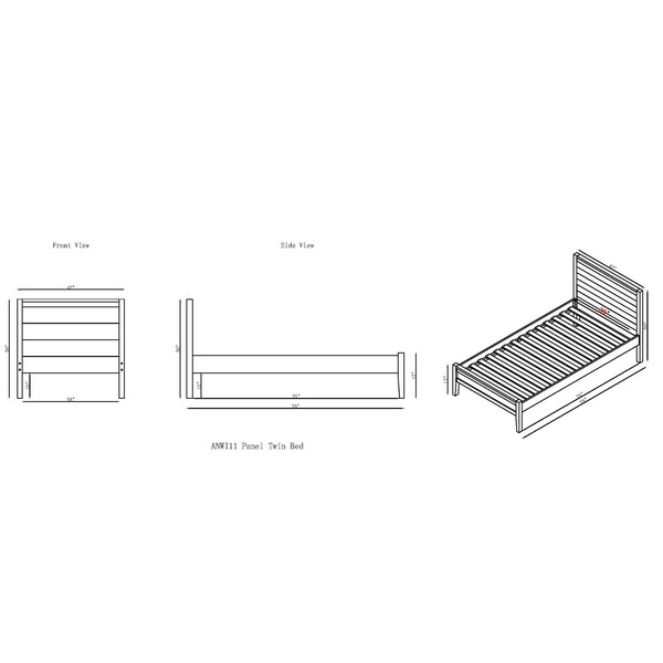 Alaterre Furniture Windsor4-Piece Bedroom Set with Panel Twin Bed, 2 Nightstands, and 5-Drawer Chest, Gray - ANWI1132R2