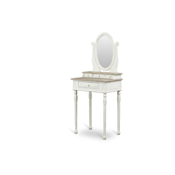 Baxton Studio Anjou Traditional French Accent Dressing Table with Mirror - 111-6038