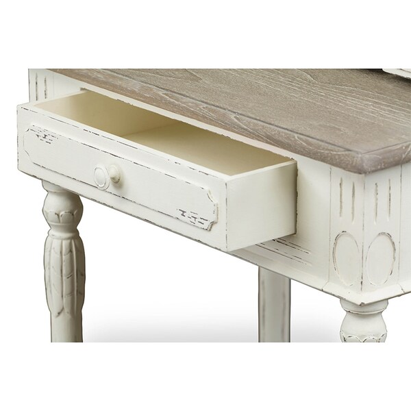 Baxton Studio Anjou Traditional French Accent Dressing Table with Mirror - 111-6038