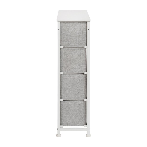 Flash Furniture White/Gray 4 Drawer Slim Dresser Organizer - WX-5L203-WH-GR-GG