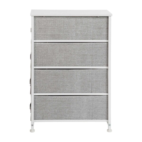 Flash Furniture White/Gray 4 Drawer Slim Dresser Organizer - WX-5L203-WH-GR-GG
