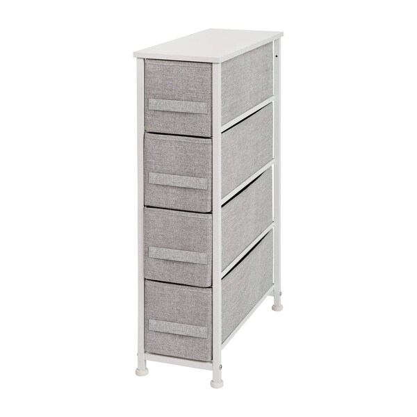Flash Furniture White/Gray 4 Drawer Slim Dresser Organizer - WX-5L203-WH-GR-GG