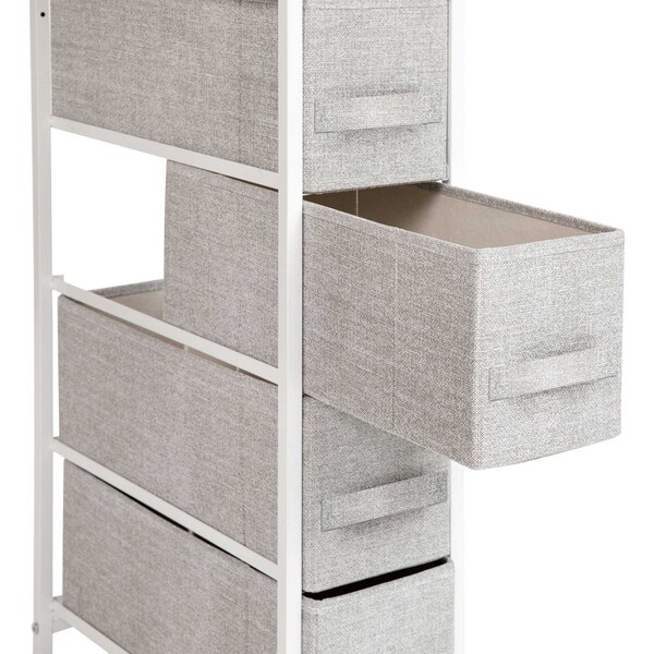 Flash Furniture White/Gray 4 Drawer Slim Dresser Organizer - WX-5L203-WH-GR-GG