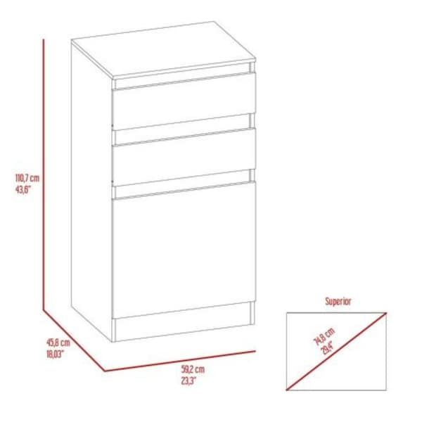 Tuhome Kamelot Dresser With Jewelry Box, Single Door Cabinet, Mirror, Two Drawers, Dark Walnut - JLC6742