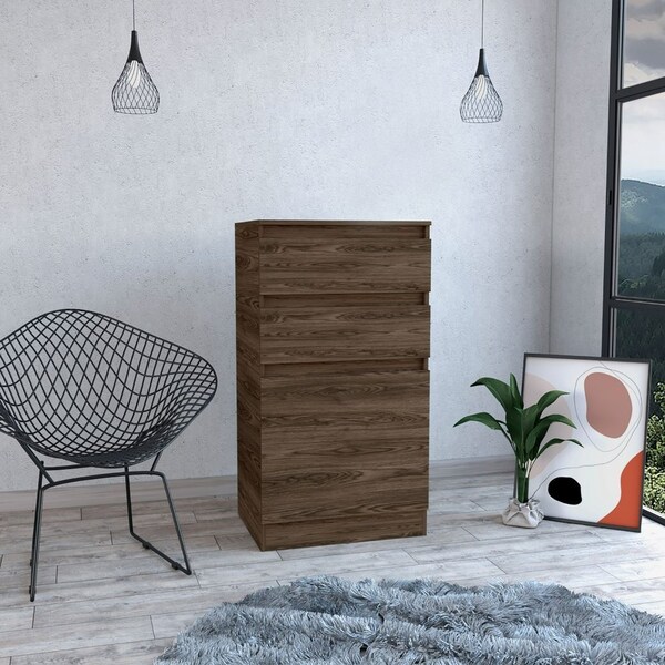 Tuhome Kamelot Dresser With Jewelry Box, Single Door Cabinet, Mirror, Two Drawers, Dark Walnut - JLC6742