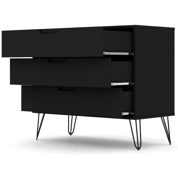 Manhattan Comfort Rockefeller Dresser in Black (Set of 2) - 2-103GMC2