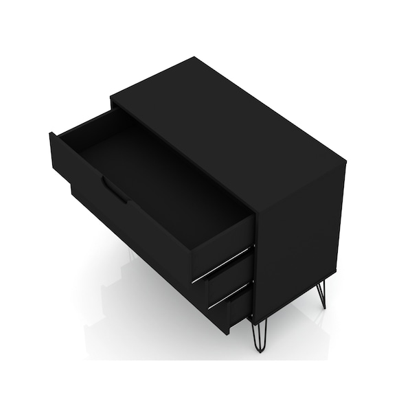 Manhattan Comfort Rockefeller Dresser in Black (Set of 2) - 2-103GMC2
