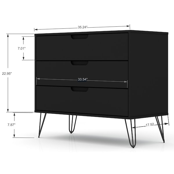 Manhattan Comfort Rockefeller Dresser in Black (Set of 2) - 2-103GMC2