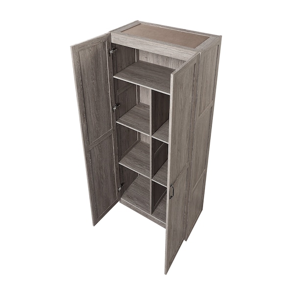 Manhattan Comfort Hopkins Storage Closet 2.0 in Grey - 2GLF-GY