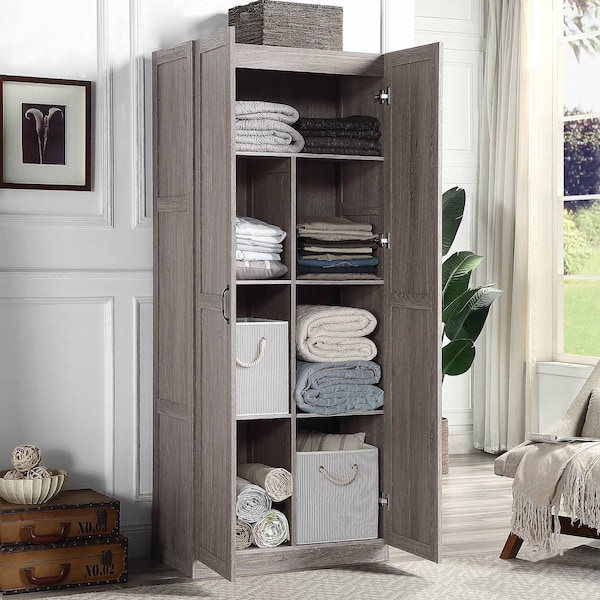 Manhattan Comfort Hopkins Storage Closet 2.0 in Grey - 2GLF-GY