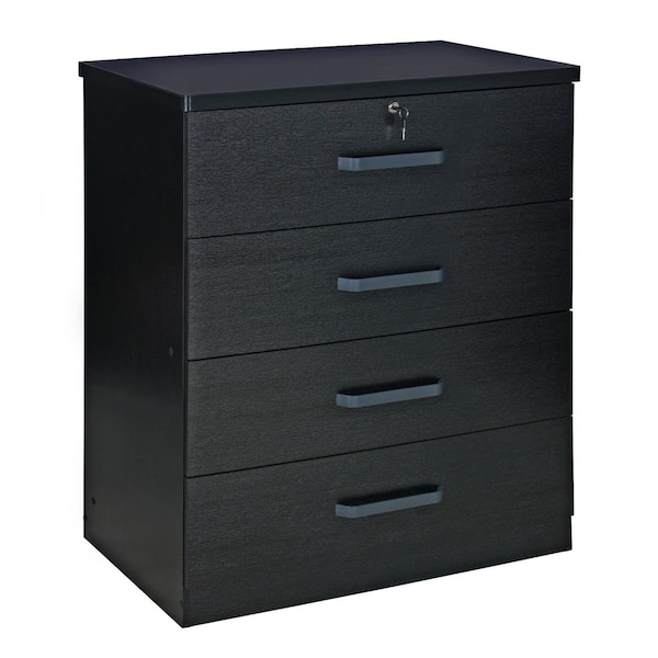 Better Home Liz Super Jumbo 4 Drawer Storage Chest Dresser, Black - LD4-LIZ-BLK