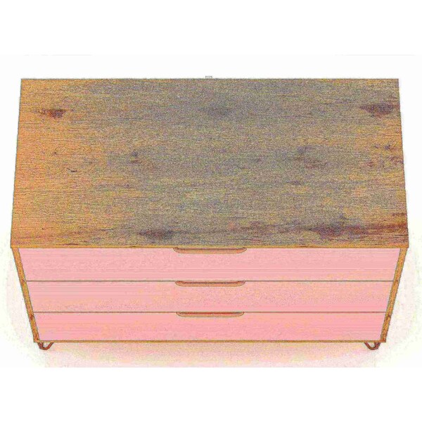 Manhattan Comfort Rockefeller Dresser in Nature and Rose Pink (Set of 2) - 2-103GMC6