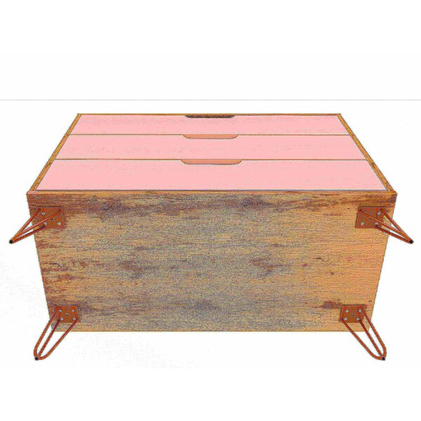Manhattan Comfort Rockefeller Dresser in Nature and Rose Pink (Set of 2) - 2-103GMC6