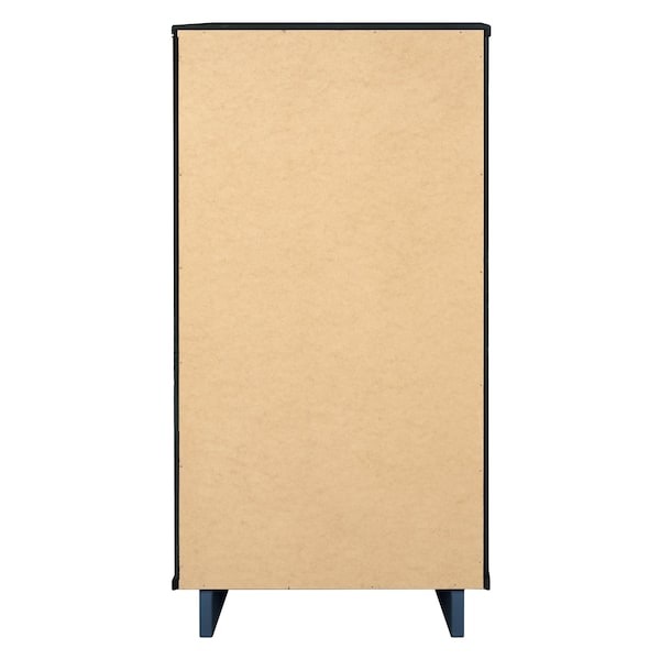 Manhattan Comfort Granville Tall 23.62 Narrow Dresser in Midnight Blue - DR-5004