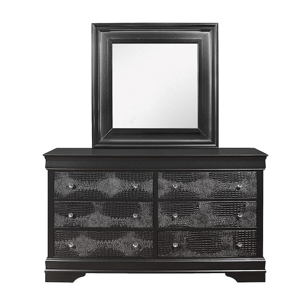 Global Furniture Usa Traditional Glam Croc Pompei Metallic Grey Dresser - 1426