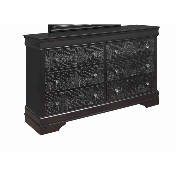 Global Furniture Usa Traditional Glam Croc Pompei Metallic Grey Dresser - 1426
