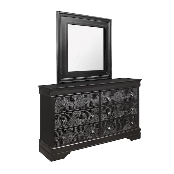 Global Furniture Usa Traditional Glam Croc Pompei Metallic Grey Dresser - 1426