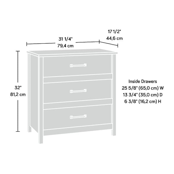 Sauder Cannery Bridge 3-Drawer Chest Sm - 431752