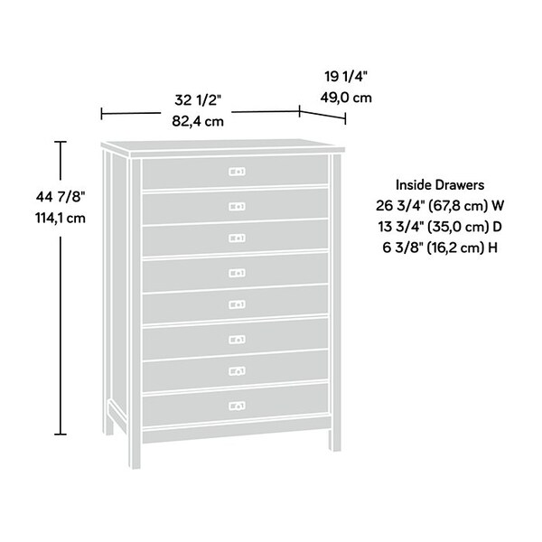 Sauder Cottage Road 4 Drawer Chest Myo , Safety tested for stability to help reduce tip-over accidents - 423965