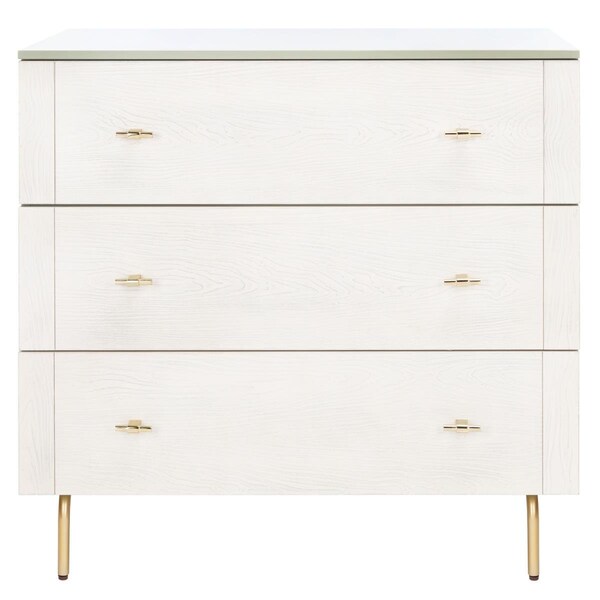 Safavieh Genevieve 3 Drawer Dressers, Grey & White Washed - DRS5000F