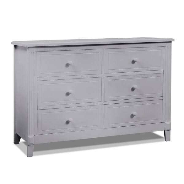 Sorelle Furniture Berkley 6 Drawer Double Dresser - Gray - 3360-GR
