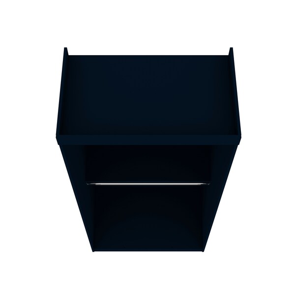 Manhattan Comfort Mulberry 35.9" Open Double Hanging Wardrobe Closet in Tatiana Midnight Blue - 161GMC4