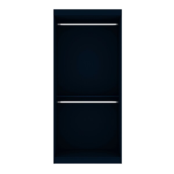 Manhattan Comfort Mulberry 35.9" Open Double Hanging Wardrobe Closet in Tatiana Midnight Blue - 161GMC4