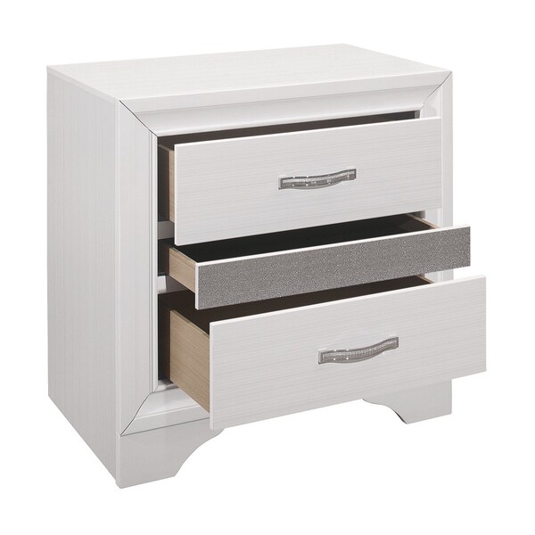 Homelegance Luster Night Stand, White - 1505W-4