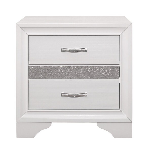 Homelegance Luster Night Stand, White - 1505W-4